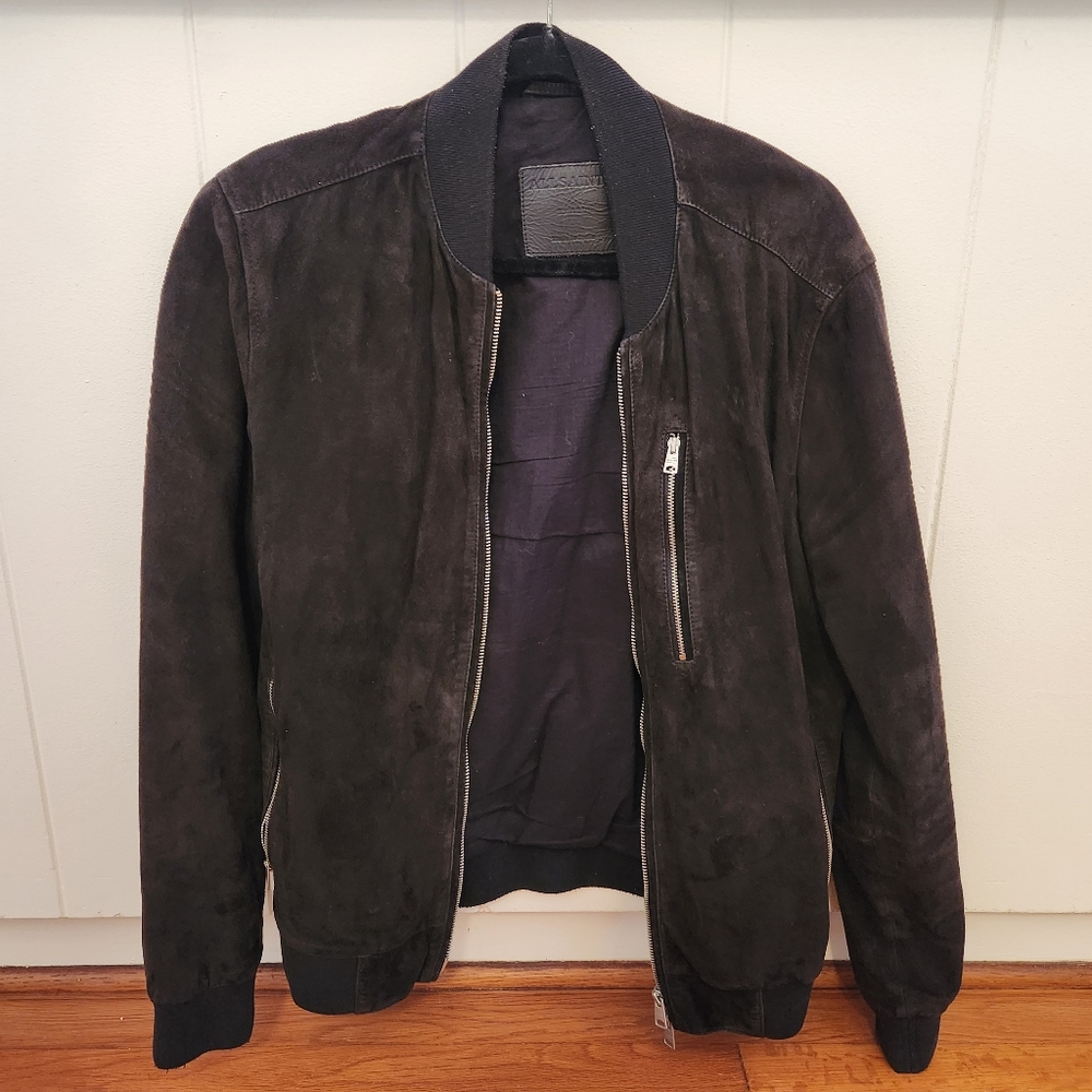 Allsaints Kemble Suede Bomber Jacket
